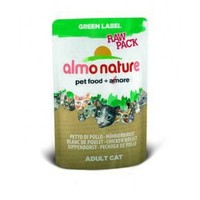 Паучи для кошек с куриной грудкой, 75% мяса, Green label Raw Pack Cat Chicken Breast