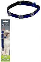 Светоотражающий ошейник для кошек 10мм-28см, синий 270102, Reflective velvet cat collar 10 mm x 28 cm, colour blue