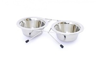 Миски для собак стальные 2шт/16 см, Dog bowl stainless steel dubble 2 x 16 cm