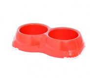 Пластиковая миска для собак двойная 2/11см* 330 ml, Dog bowl plastic anti-slip" dubble 330"