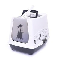 Туалет-домик Trendy Cat с угольным фильтром и совком, 50х41х39см, бело-черный