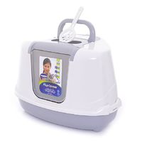 Туалет-домик угловой Flip с угольным фильтром, 55х45х38см, серый
