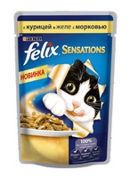 Sensations кусочки в желе для кошек с курицей и морковью